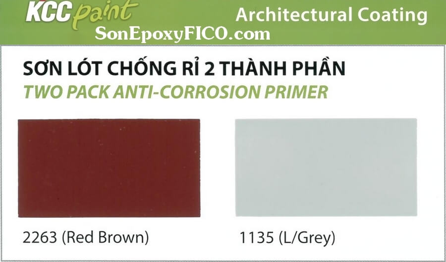 Bảng màu sơn lót chống rỉ 2 thành phần