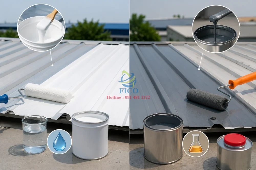 Nên chọn sơn chống nóng mái tôn gốc nước hay hệ khác?