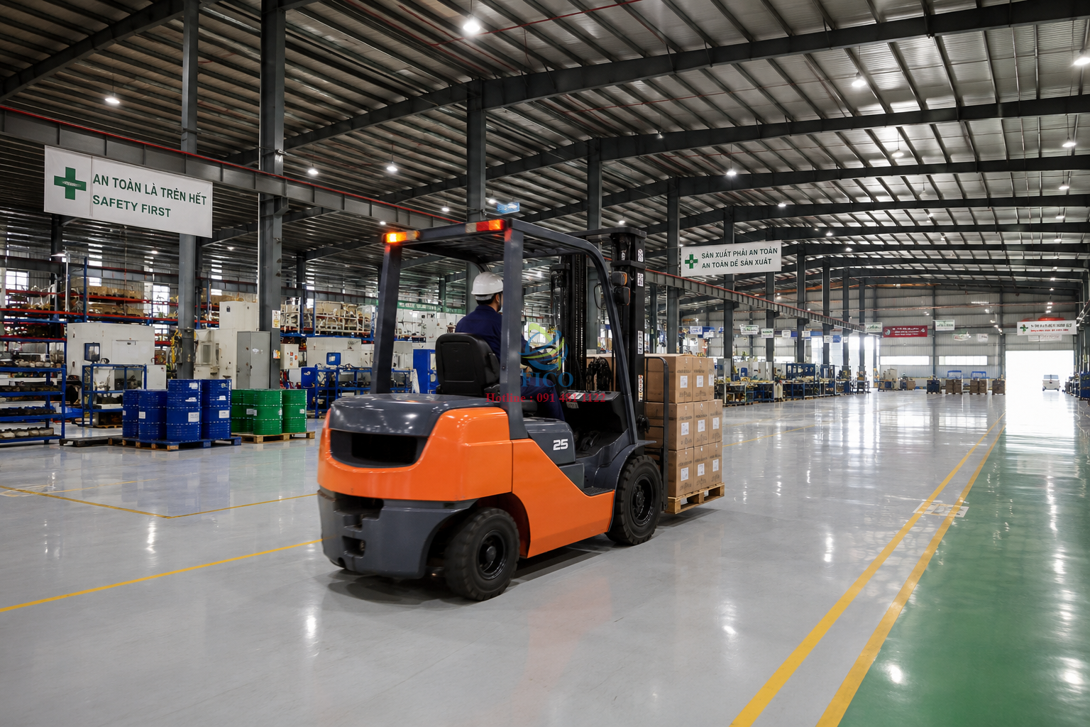 Ưu điểm của sơn PU sàn nhà xưởng trong môi trường tải trọng cao